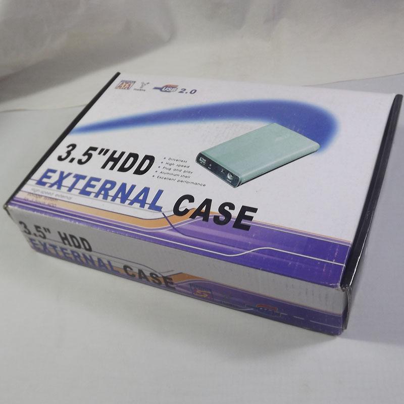 3.5 USB 2.0 to SATA HDD Exteral Enclosure Case silver